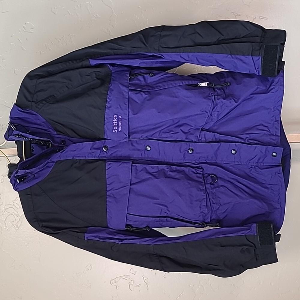 Vintage 90s Solstice Purple and Black Hooded Snow Coat Ski Jacket‎